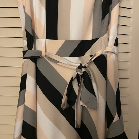 NWT: Calvin Klein Asymmetrical Strip Dress - Picture 7 of 8